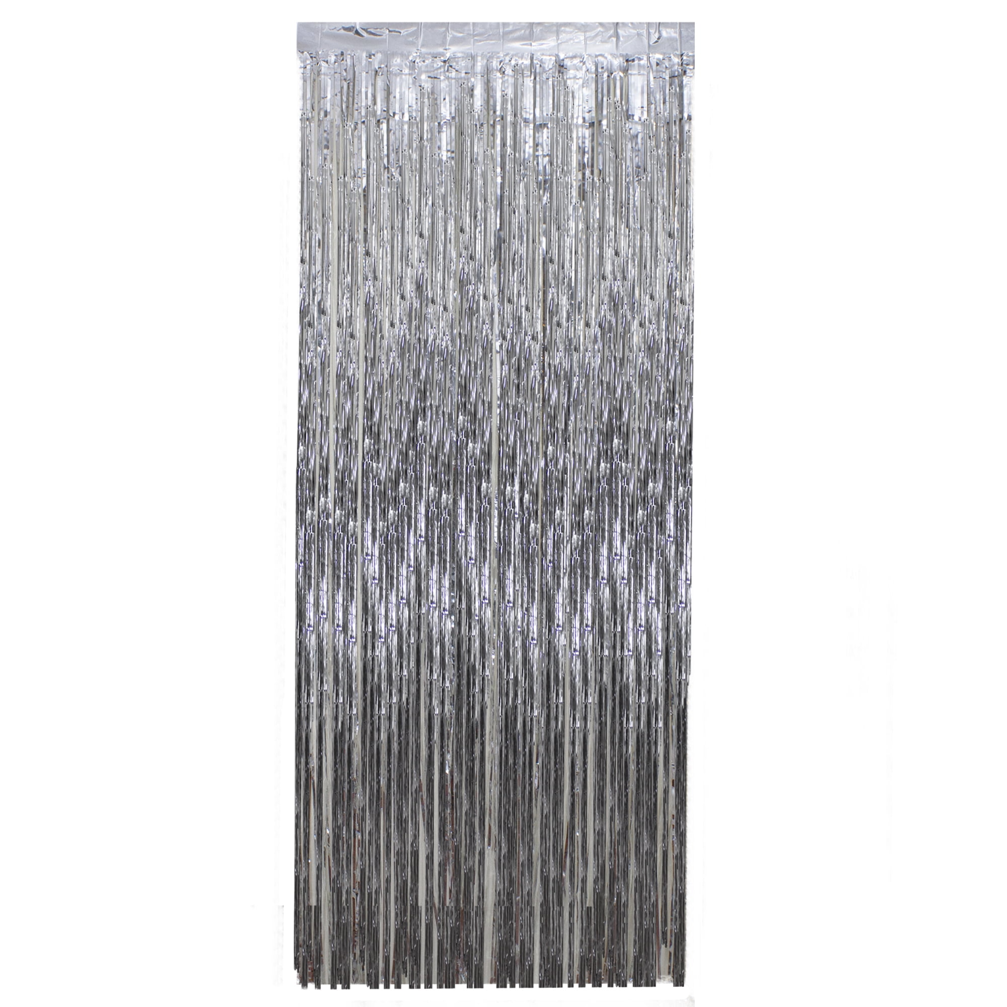 Northlight Tinsel Christmas Window or Door Curtain - 3' x 8' - Silver