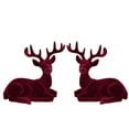 thumbnail image 1 of Northlight Sitting Reindeer Christmas Figures - 7" - Burgundy - Set of 2, 1 of 4