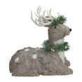 thumbnail image 1 of Northlight Sitting Sisal Reindeer with Wreath Christmas Figure - 14" - Gray, 1 of 4