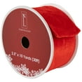 thumbnail image 1 of Northlight Solid Red Wired Craft Christmas Ribbon 2.5" x 10 Yards, 1 of 6