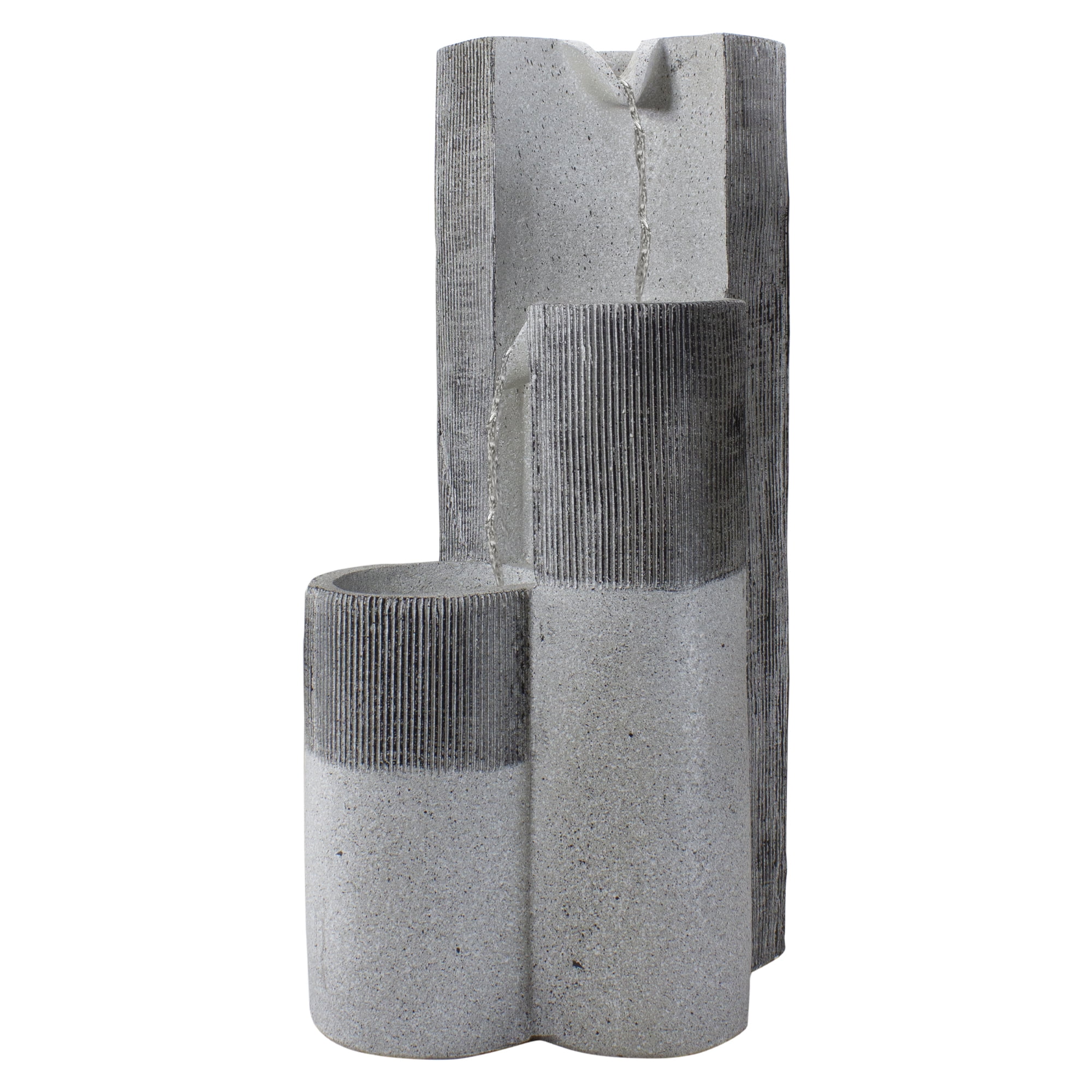 Northlight Speckled Modern Style 3-Tier Rainfall Outdoor Water Fountain - 24" - Gray