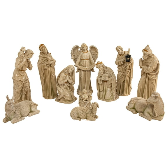 Northlight Speckled Traditional Christmas Nativity Set - 22.75" - 11-Piece