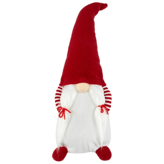Northlight Standing Girl Gnome with Hands in Pocket Christmas Figure - 20.5" - Red and White