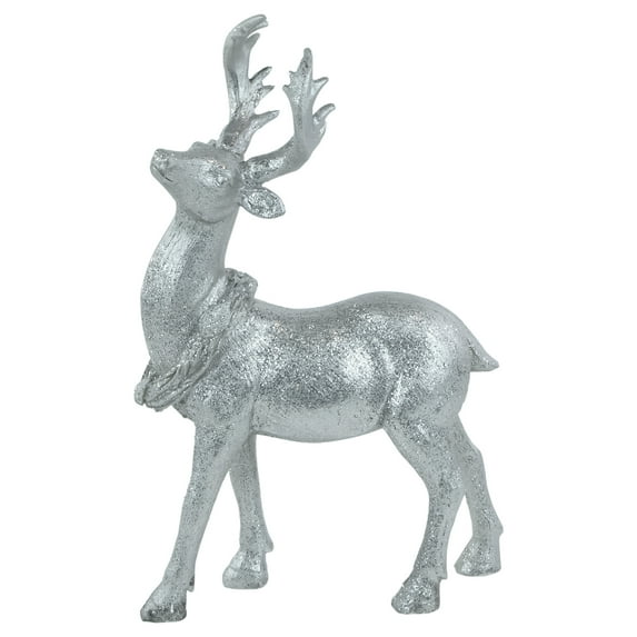 Northlight Standing Glitter Reindeer Decoration - 10.75" - Silver