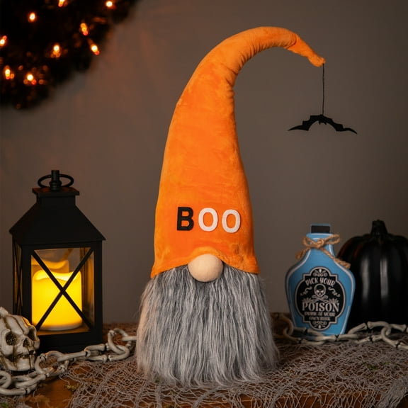 Northlight Standing Gnome Wearing "Boo" Hat Halloween Figure - 19.75"