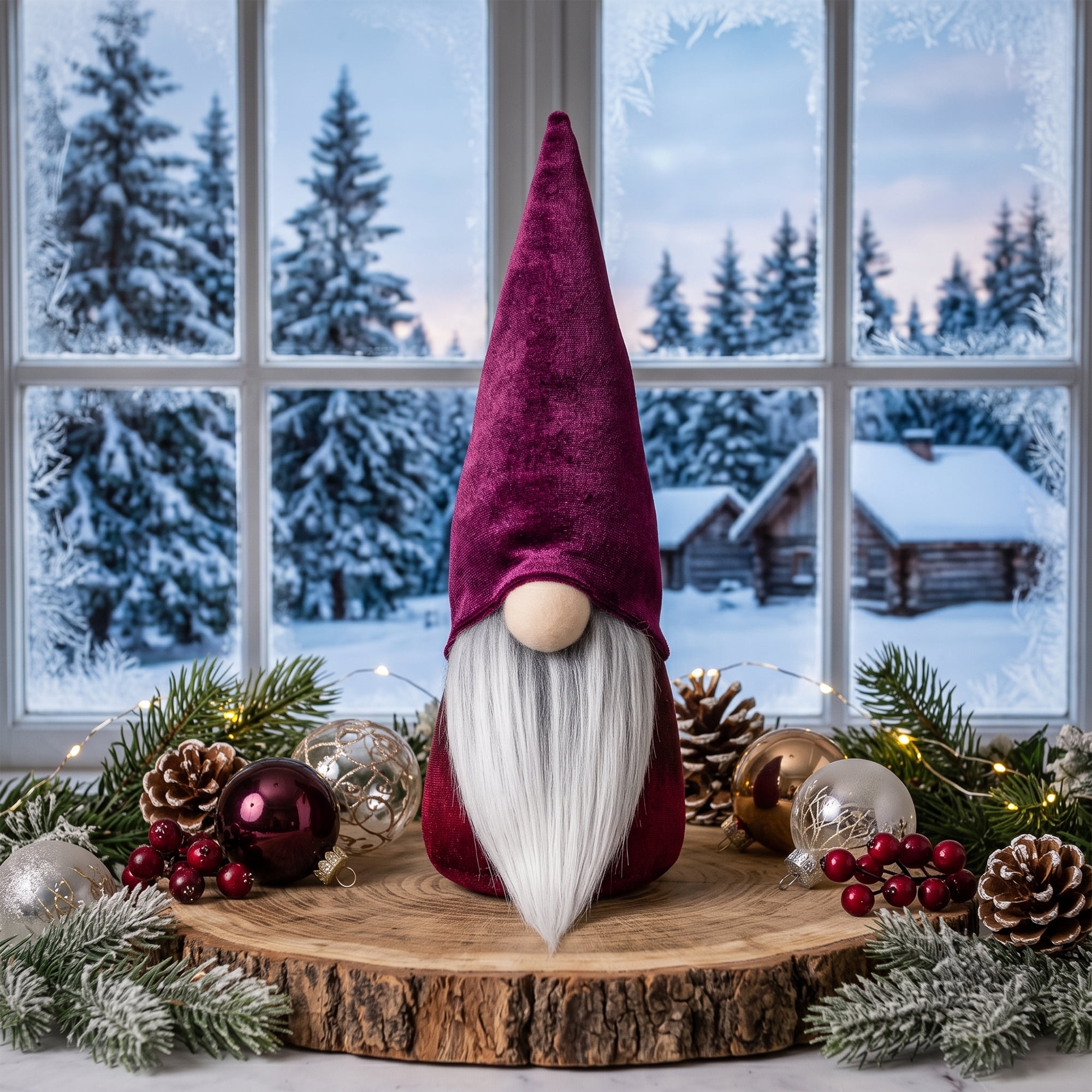 Northlight Standing Gnome Christmas Figure - 9" - Plum Purple