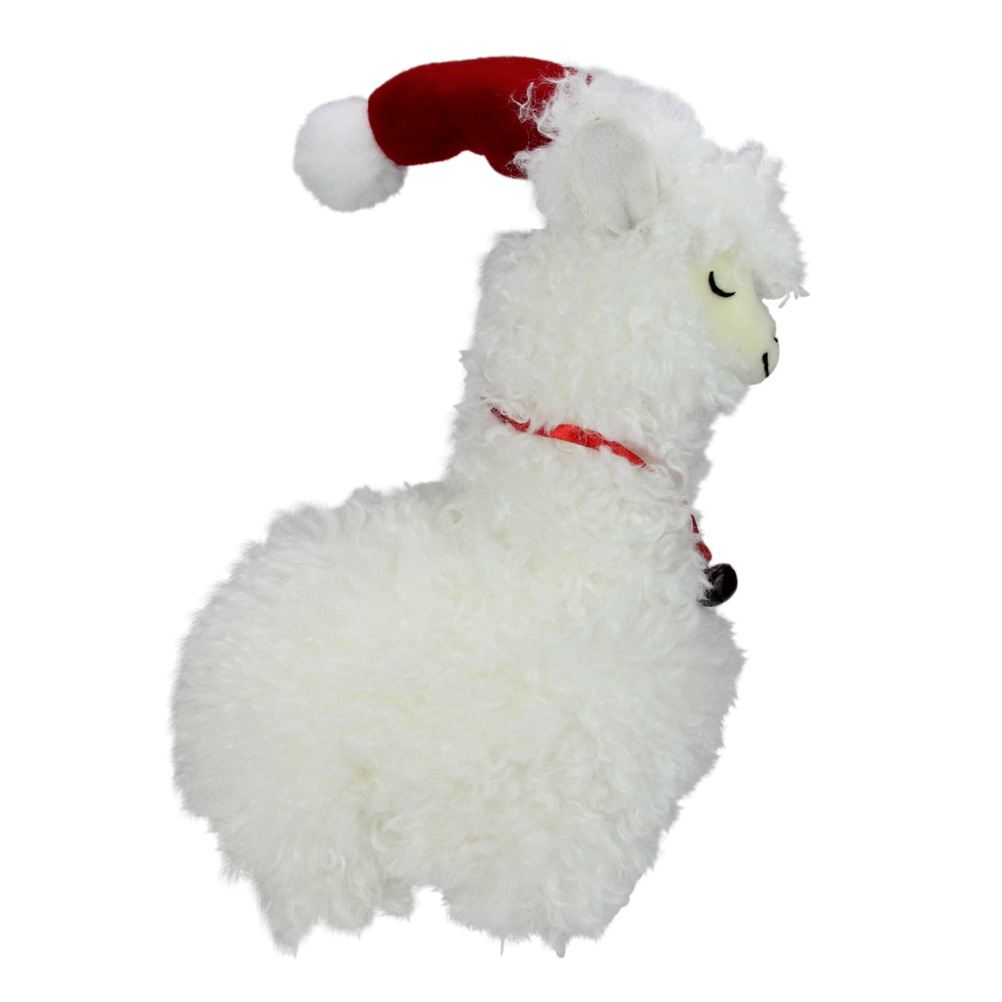 Northlight Standing Plush Sleeping Llama with Jingle Bell Necklace Christmas Figure - 13"