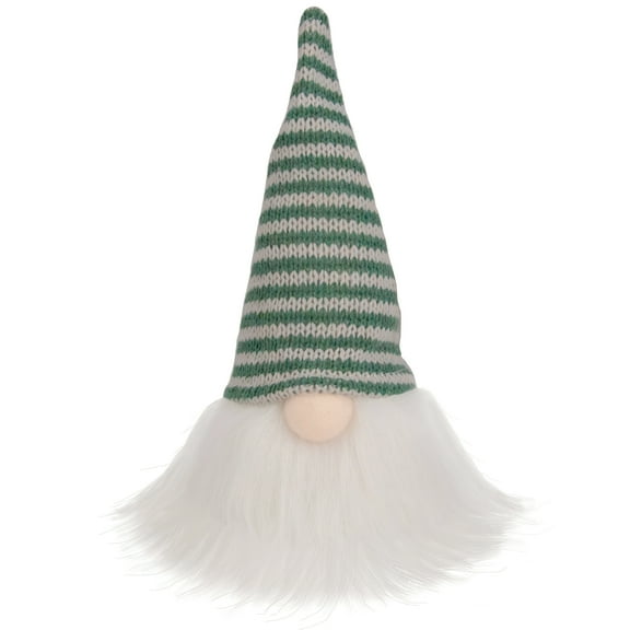 Northlight Striped Knitted Gnome Head Christmas Figure - 5.5" - Green