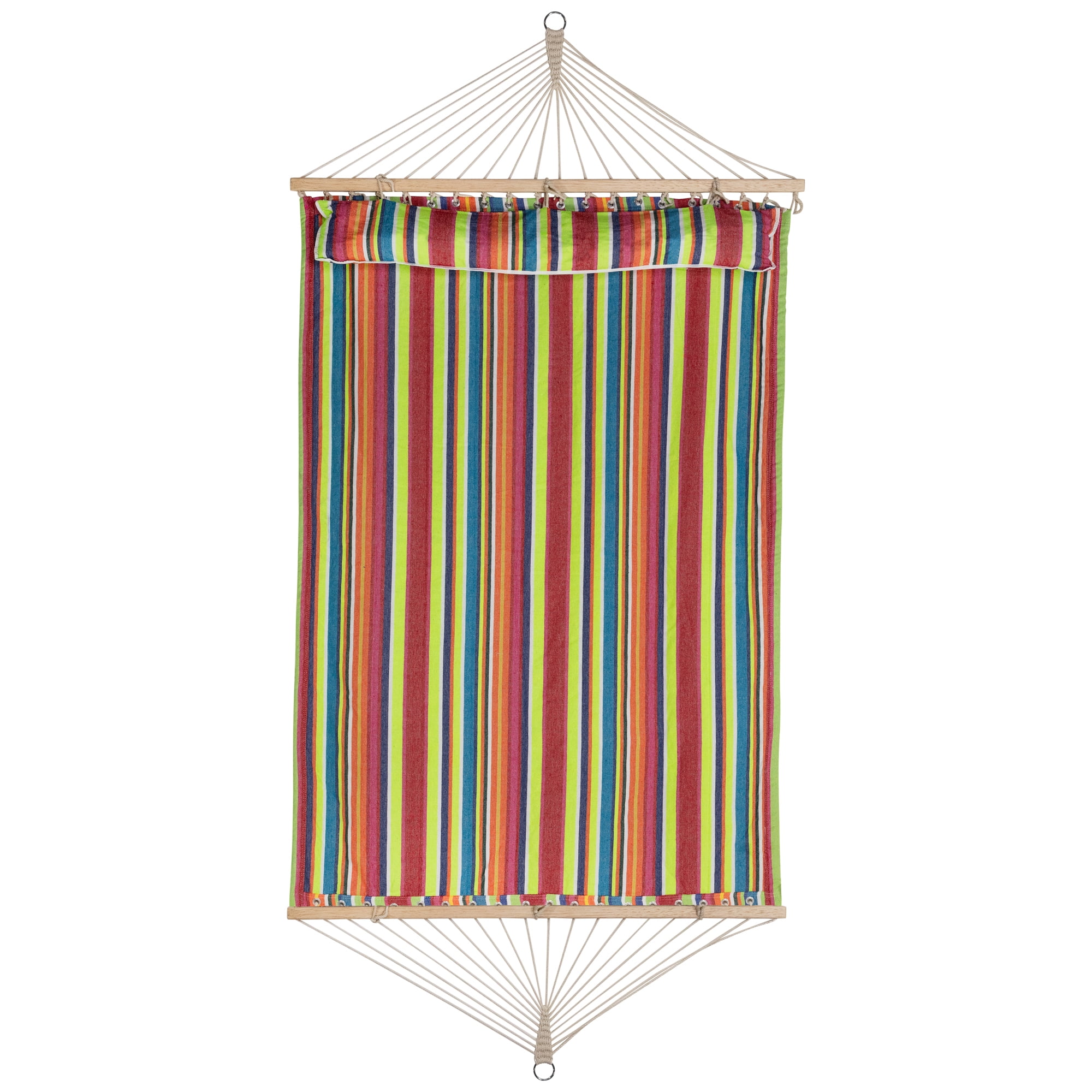 Northlight Striped Quilted Two Person Double Hammock with Pillow - 9' x 55" - Multicolor