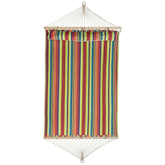 Northlight Striped Quilted Two Person Double Hammock with Pillow - 9' x 55" - Multicolor