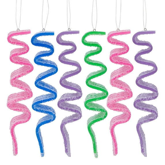 Northlight Sugar Coated Ribbon Candy Christmas Ornaments - 5.5" - 6 ct