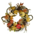 thumbnail image 1 of Northlight Sunflower, Pumpkin, Foliage and Pine Cone Fall Harvest Wreath - 24 inch, Unlit, 1 of 5