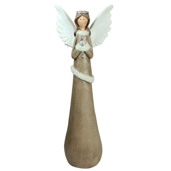 Northlight Tall Praying Angel Christmas Figure - 24" - Ivory and Brown