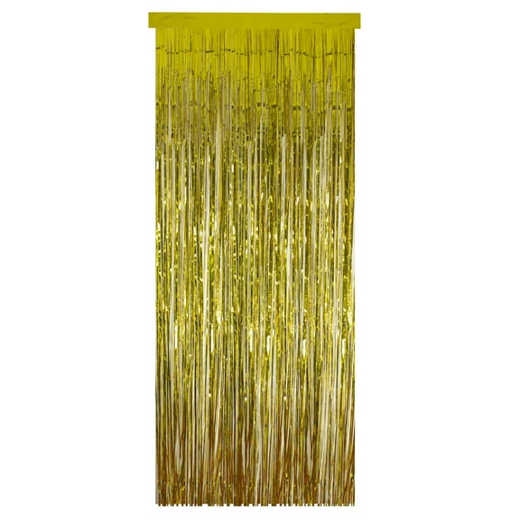 Northlight Tinsel Christmas Window or Door Curtain - 3' x 8' - Gold