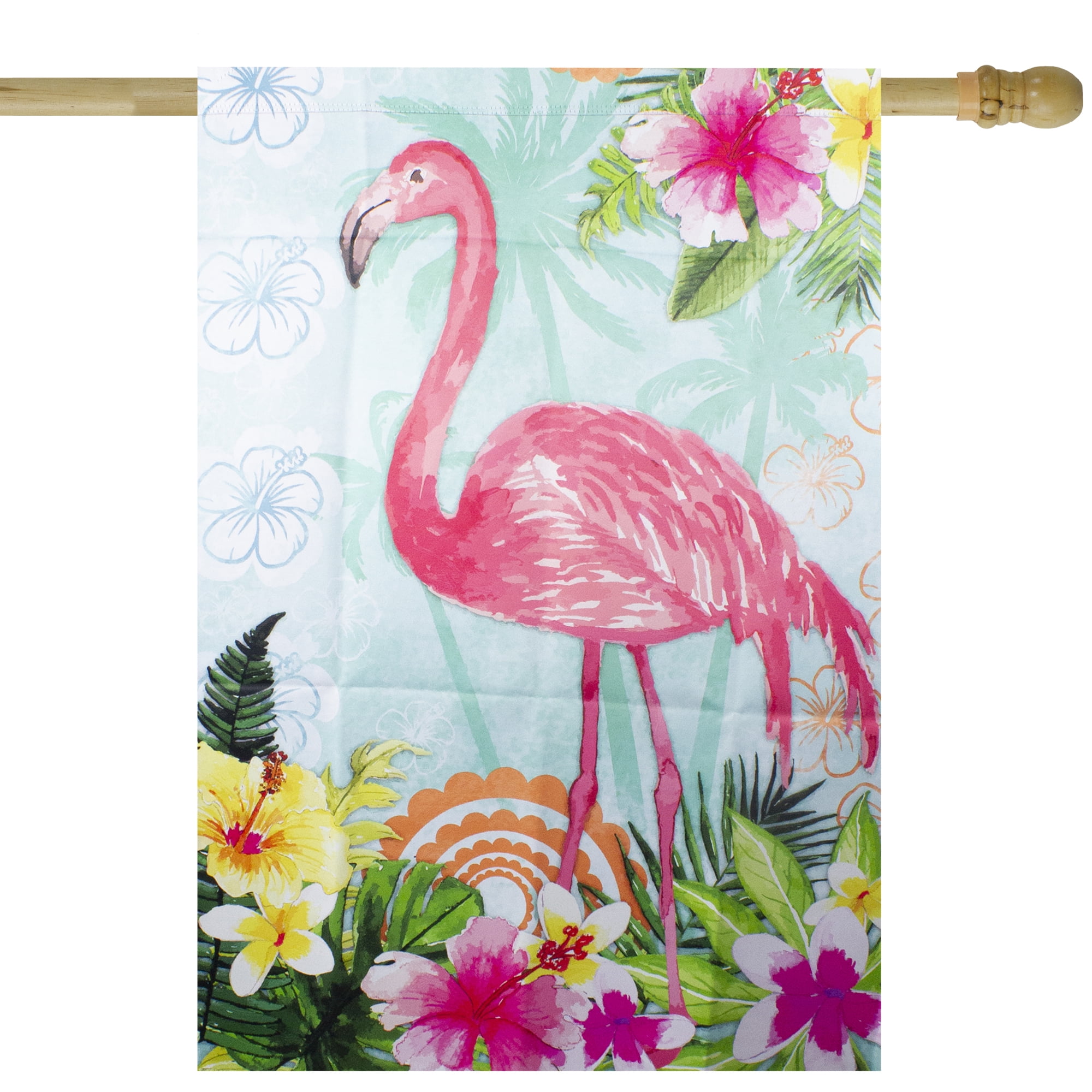 Tropical Pink Flamingo Polyester Garden Flag 28" x 40"