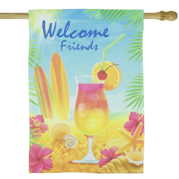 Northlight Tropical Welcome Friends Outdoor House Flag 28" x 40"
