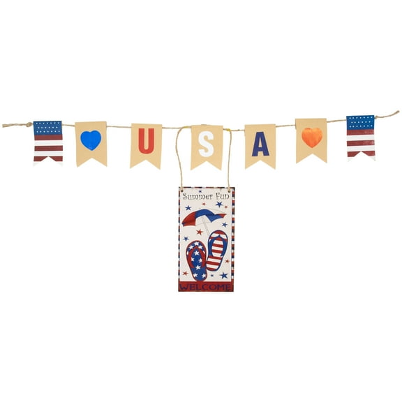 Northlight USA Summer Fun Welcome Patriotic Hanging Wall Decoration - 30.5"