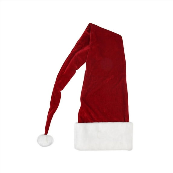 Northlight Unisex Adult Christmas Long Santa Hat - One Size - Red and White