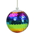 thumbnail image 1 of Vibrantly Colored Shiny Sequin Rainbow Hanging Christmas Ball Ornament 4.75" (120mm), 1 of 4