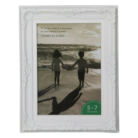 Northlight Victorian Acanthus Picture Frame - for 5" x 7" Photo - 8.5" - White