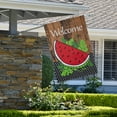 thumbnail image 1 of Northlight Welcome Watermelon Slice Summer Outdoor House Flag 28" x 40", 1 of 6
