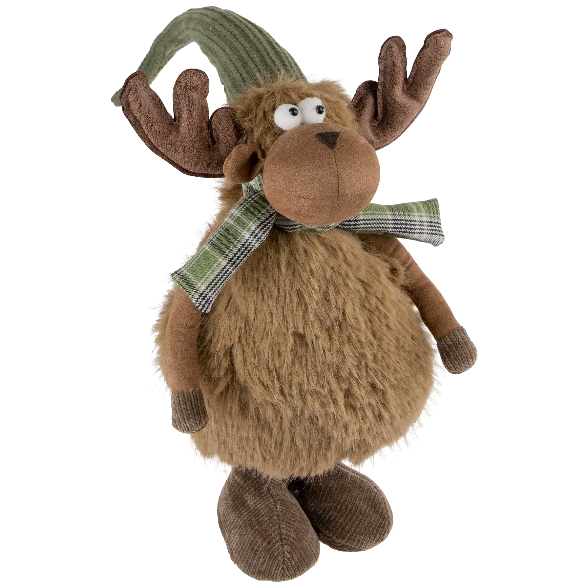Northlight Whimsical Standing Moose with Plaid Scarf Christmas Decoration - 13"