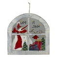 thumbnail image 1 of Northlight White Rustic "Let It Snow" Snowman Glass Window Scene Christmas Wall Decor, 1 of 3