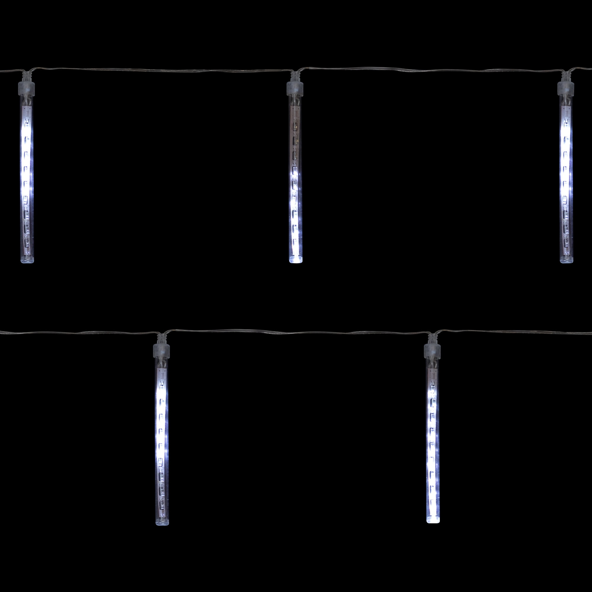 Northlight LED Dripping Icicle Christmas Tube Lights  - White - 14.25' Clear Wire - 10ct