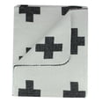thumbnail image 1 of Northlight White and Black Swiss Cross Patterned Rectangular Throw Blanket 55" x 62", 1 of 2