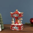 thumbnail image 1 of Northlight Winter Horses Animated Musical Christmas Carousel - 6.5" - Red and White, 1 of 9
