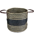 thumbnail image 1 of Northlight Woven Seagrass Basket with Handles - 15" - Beige and Black, 1 of 5