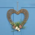 thumbnail image 1 of Northlight Decoration, Wrapped Floral Heart Spring Brown, 12 Inch, 1 of 7