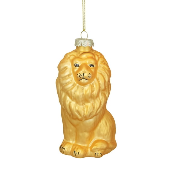 Northlight Standing Lion Glass Christmas Ornament - 4.25" - Golden Yellow