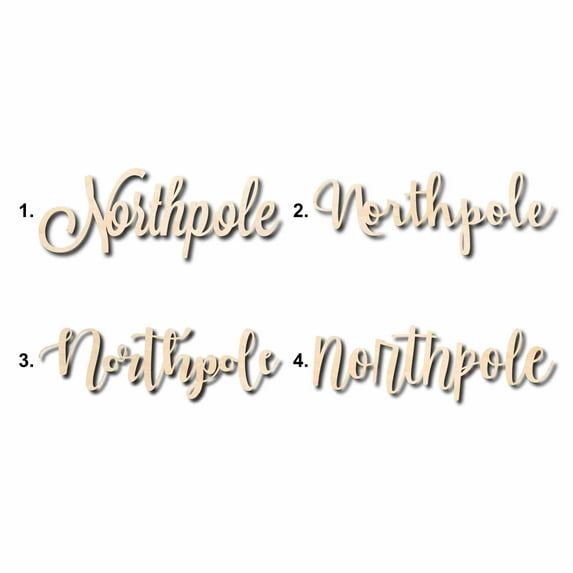 Northpole Sign Unfinished Wood Cutout Home Decor DIY Option 1- 42" Wide / 1/4"