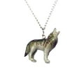 thumbnail image 1 of Northren Rose Wolf Howling Gray Dog Animal - Hand-painted Decorative Figurine Birthday gift - Necklace Pendant Porcelain Jewelry, 1 of 1