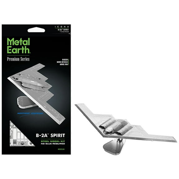 Northrop Grumman B-2 Spirit Stealth Bomber Aircraft (Moderate Difficulty) Steel Model Kit by Metal Earth