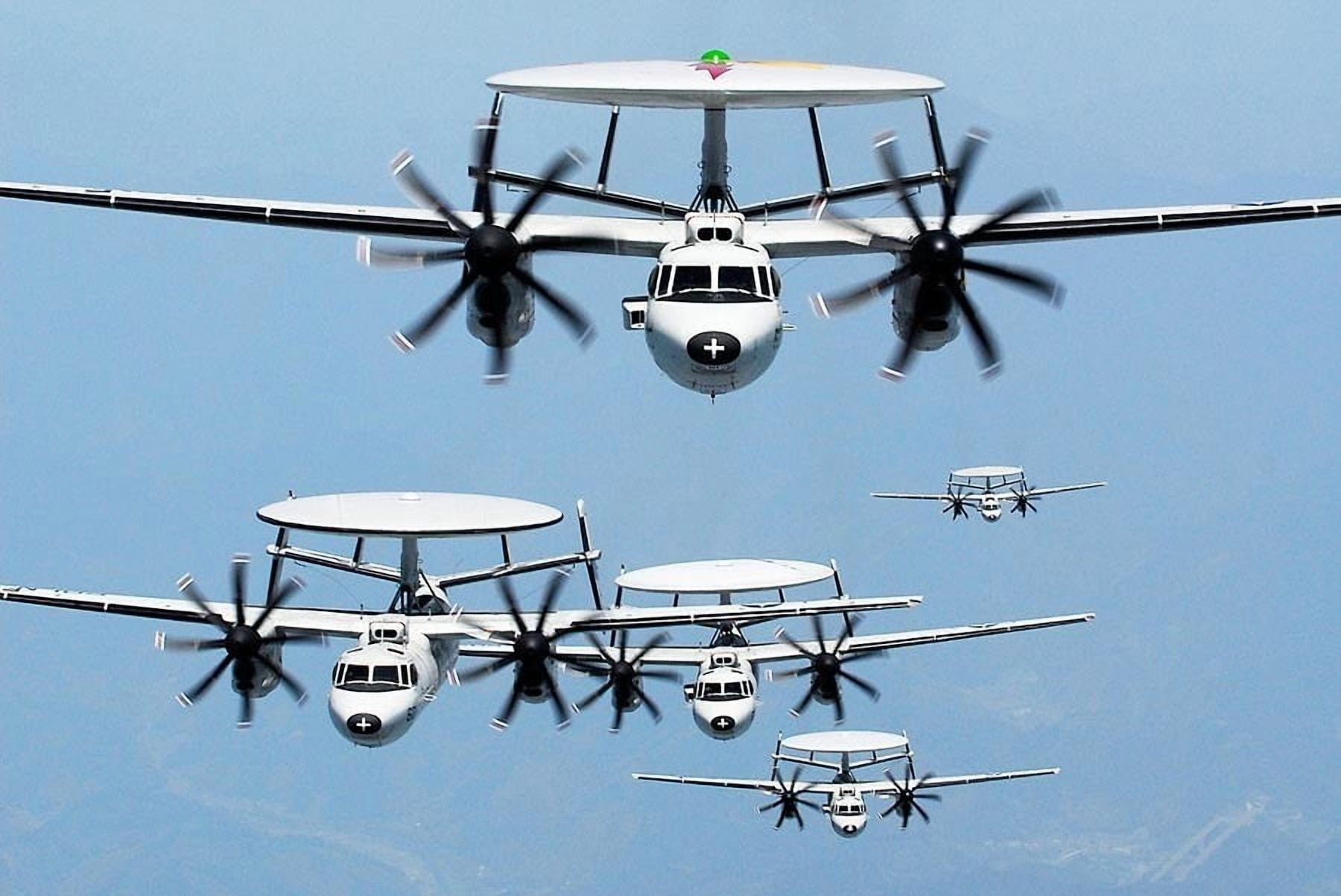Northrop Grumman E-2 Hawkeyes in Formation - 12x18 Inch Laminated ...