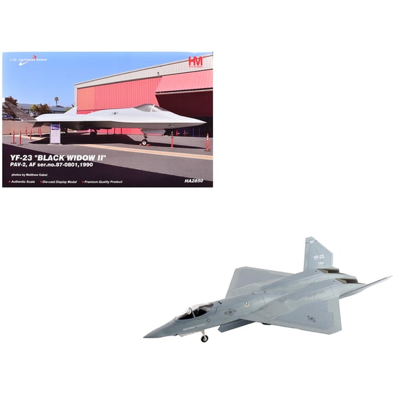 Northrop YF-23 Black Widow II Stealth Fighter Aircraft "#87-0801, PAV-2" (1990) US Air Force 1/72 Diecast Model by Hobby Master