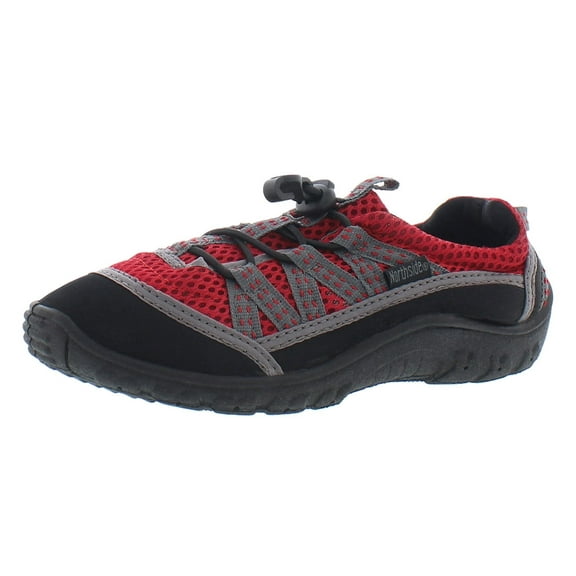 Northside Brille II Hiking Boys Shoes Size 1, Color: Black/Red/Grey