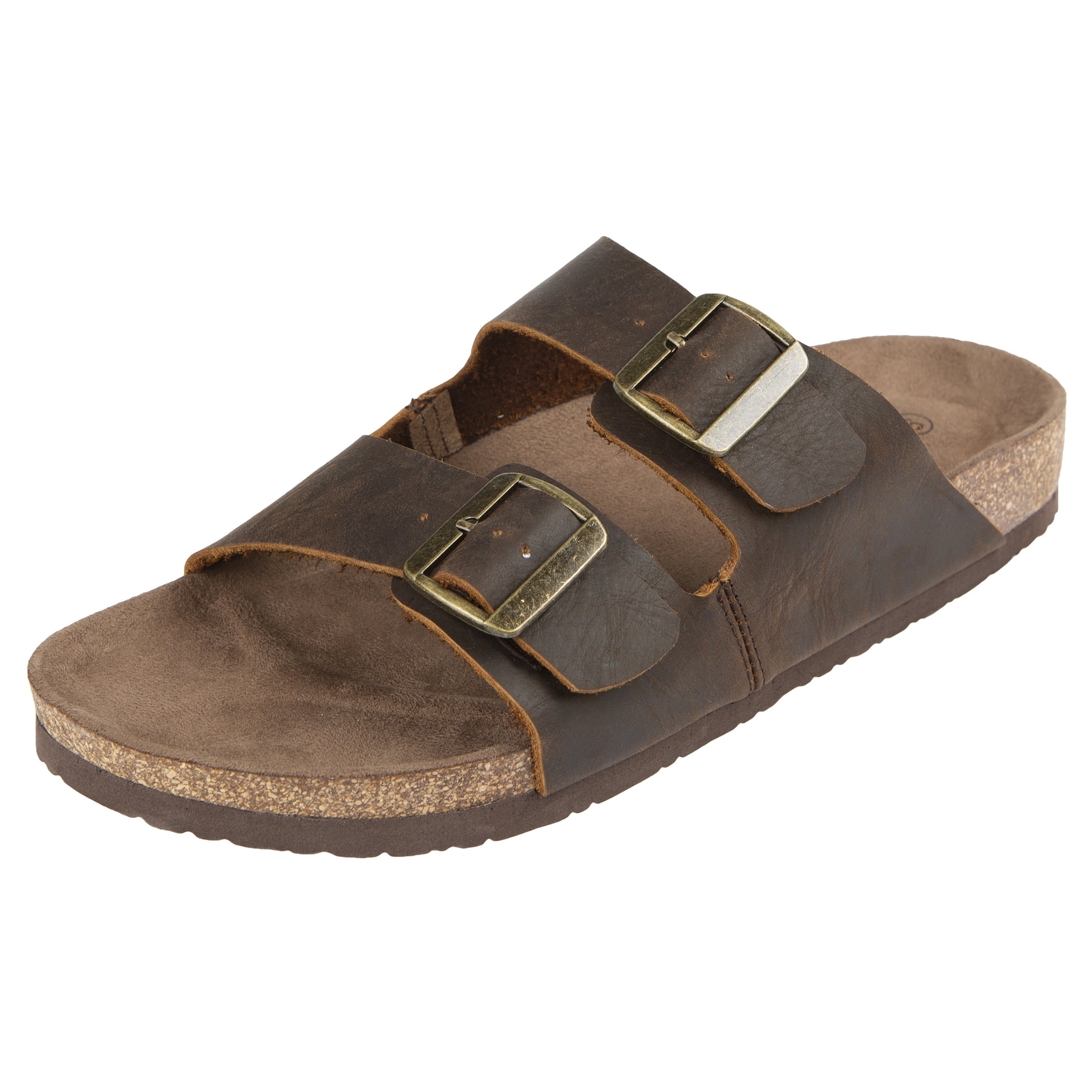 Northside Men's Raegan Leather Sandals, Adjustable Double Strap, Cork ...