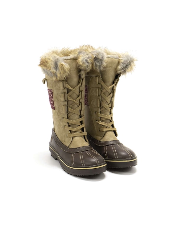 Women's Bishop Mid Calf Winter Boots, Tan \ Wine,9 M US