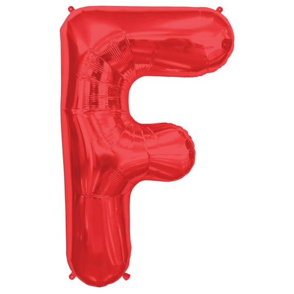 Northstar Alphabet Letter F Shape Solid Jumbo Helium 34" Foil Balloon, Red