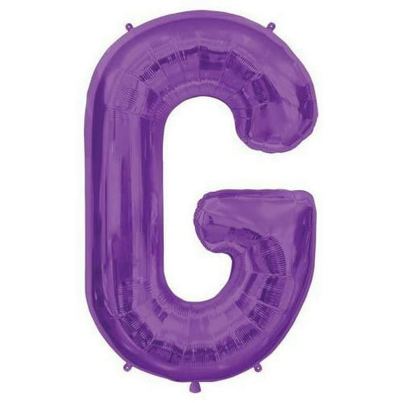Northstar Alphabet Letter G Shape Solid Jumbo Helium 34" Foil Balloon, Purple