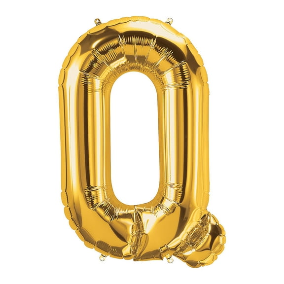 Q-Shaped Gold Letter 34" Mylar Balloon