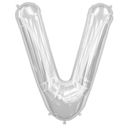 Northstar Alphabet Letter V Shape Solid Jumbo Helium 34" Foil Balloon, Silver