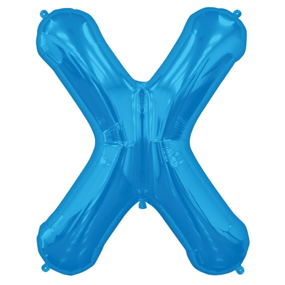 Northstar Alphabet Letter X Shape Solid Jumbo Helium 34" Foil Balloon, Blue