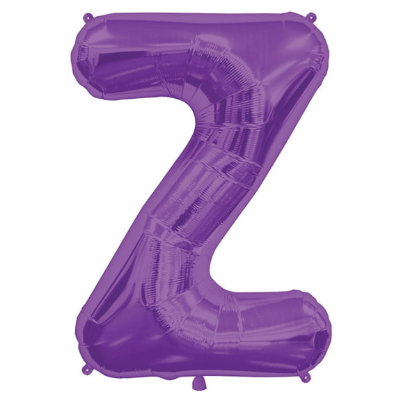 Northstar Alphabet Letter Z Shape Solid Jumbo Helium 34" Foil Balloon, Purple