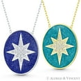 thumbnail image 1 of Northstar Celestial Charm CZ Crystal & Enamel Oval Pendant & Chain Necklace in .925 Sterling Silver, 1 of 1