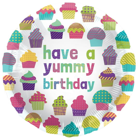 Northstar Have a Yummy Birthday Cupcakes Round 18" Foil Balloon