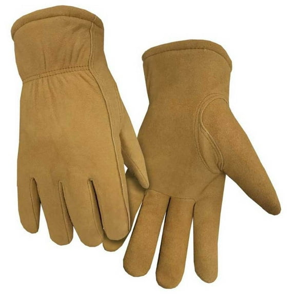 Northstar Men's Split Leather Glove HeatLok Lined Shirred Wrist Mitt Sand (S)